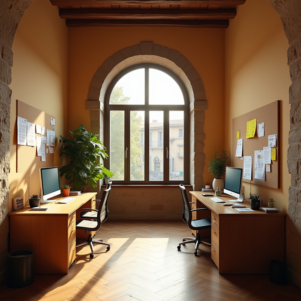 Spazio di lavoro NexaCoraz ad Arezzo, ambiente luminoso e professionale
